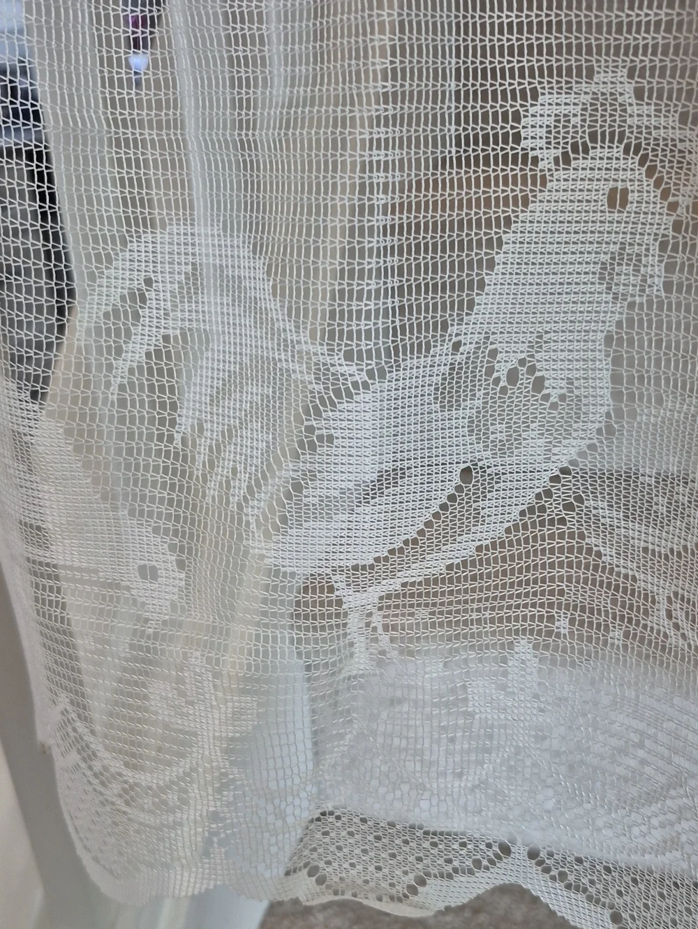 White Lace Rooster Valance Curtain 60x14